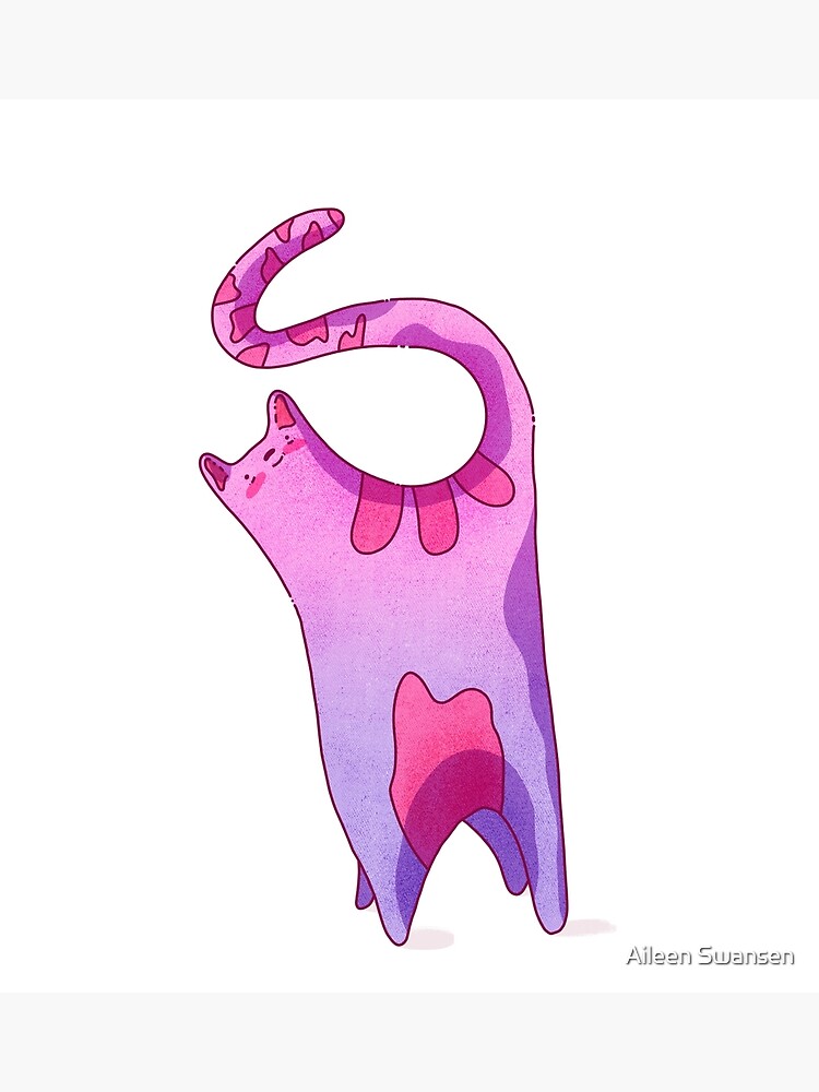 "Pink Cat Drawing" Photographic Print by aileenswansen Redbubble