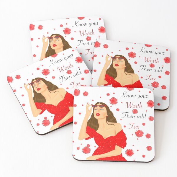 Item preview, Lady in red realistic drawing illustration know your worth then add tax designed and sold by Imanitasong.