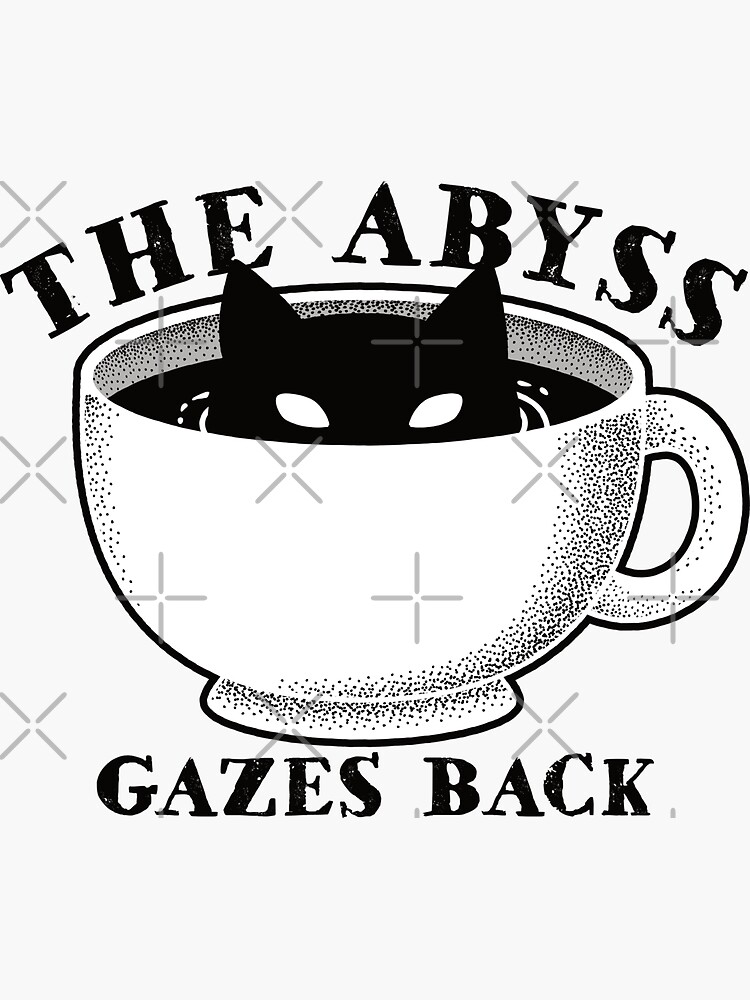 Thumbnail 3 of 3, Sticker, The Abyss Gazes Back designed and sold by ElectricFangs.
