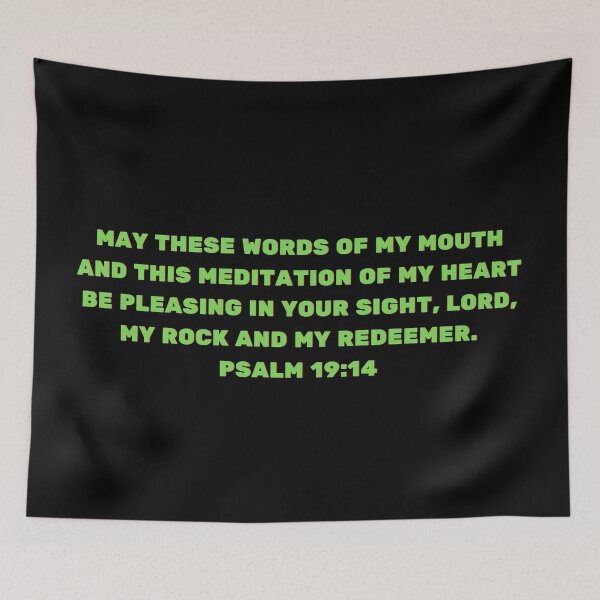 Artikelvorschau, Bibelvers Psalm 19:14 entworfen und verkauft von Prayingwarrior.