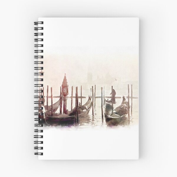 Artikelvorschau, Aquarell von Gondeln festgemacht auf einem Venedig-Kanal entworfen und verkauft von mittie101.