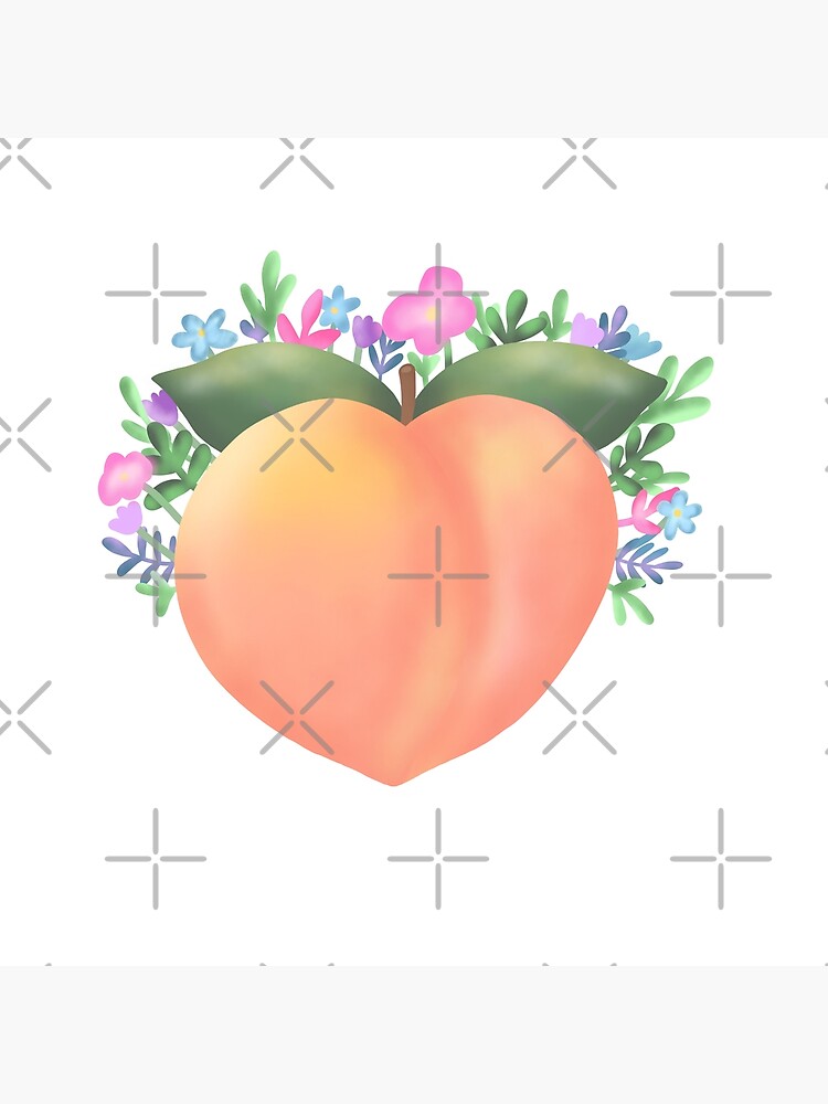 "Peach Floral Art, Blooming Peach, Flowers and Peach Digital Art