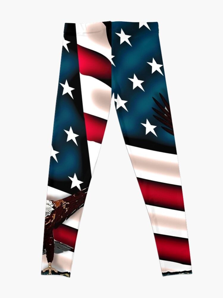 Alternate view of Patriotic Respect w/Eagle & USA Flag Leggings