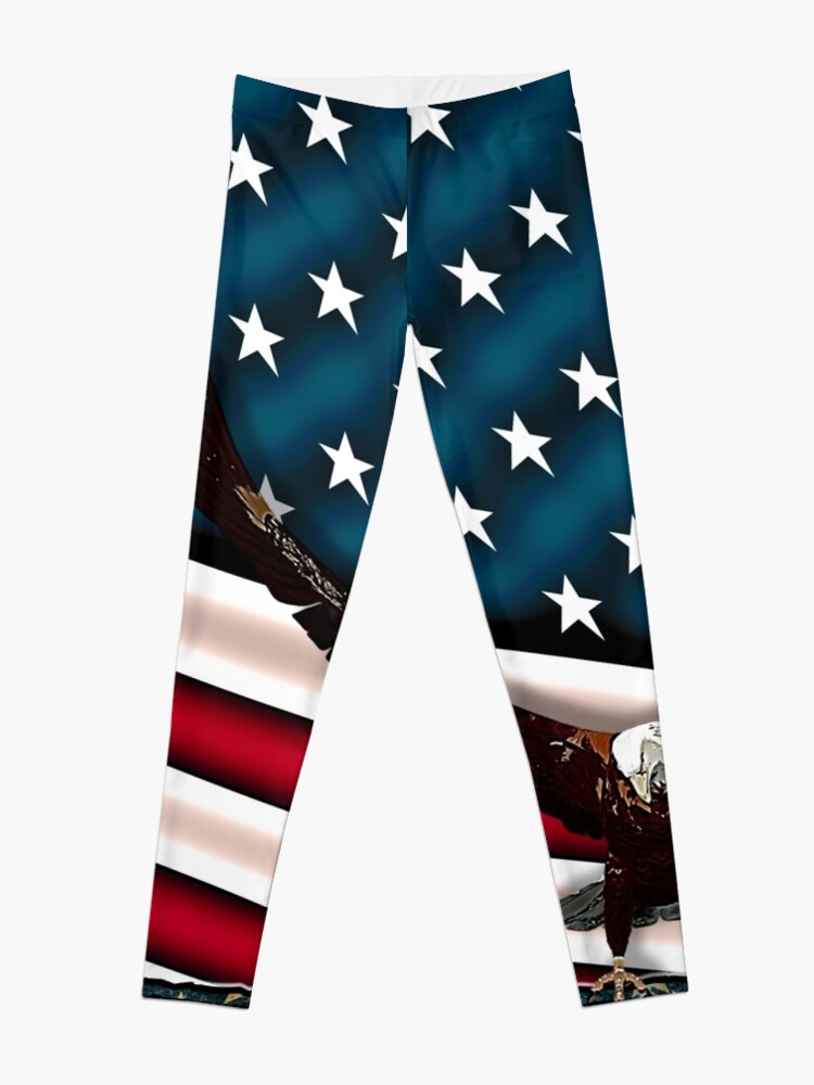 Alternate view of Patriotic Respect w/Eagle & USA Flag Leggings