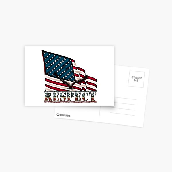 Patriotic Respect w/Eagle & USA Flag Postcard