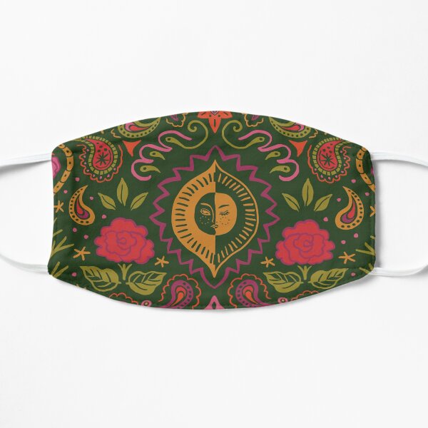 Spruce Green Moonlit Paisley Masque sans plis