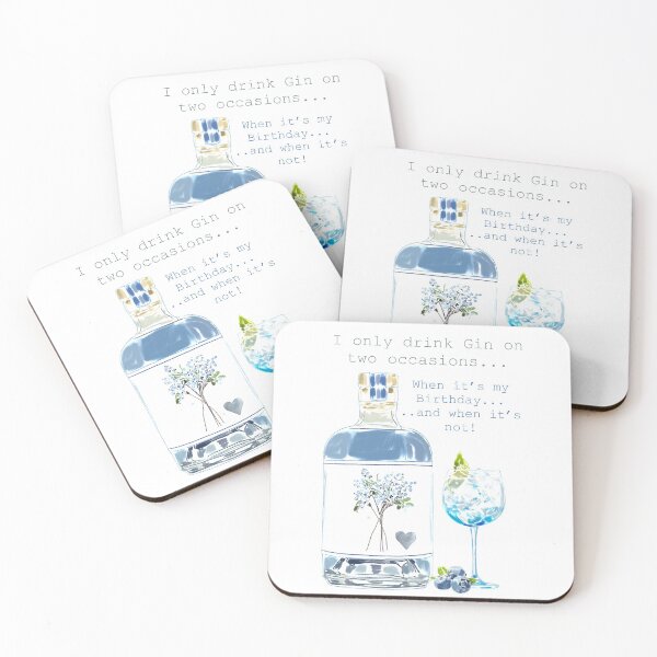 Item preview, Blue gin Birthday  designed and sold by Leatextileart.