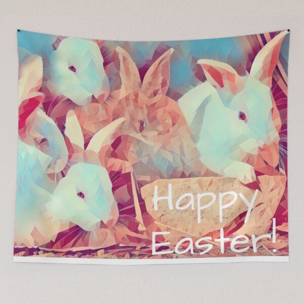 Item preview, Beautiful Poly Art Design of Bunny Rabbits for Easter designed and sold by CristalleLisa.