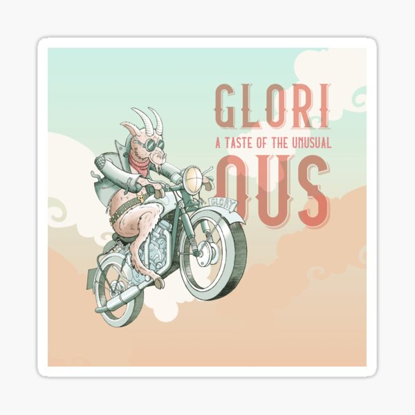 Glorious Biker Goat Sticker
