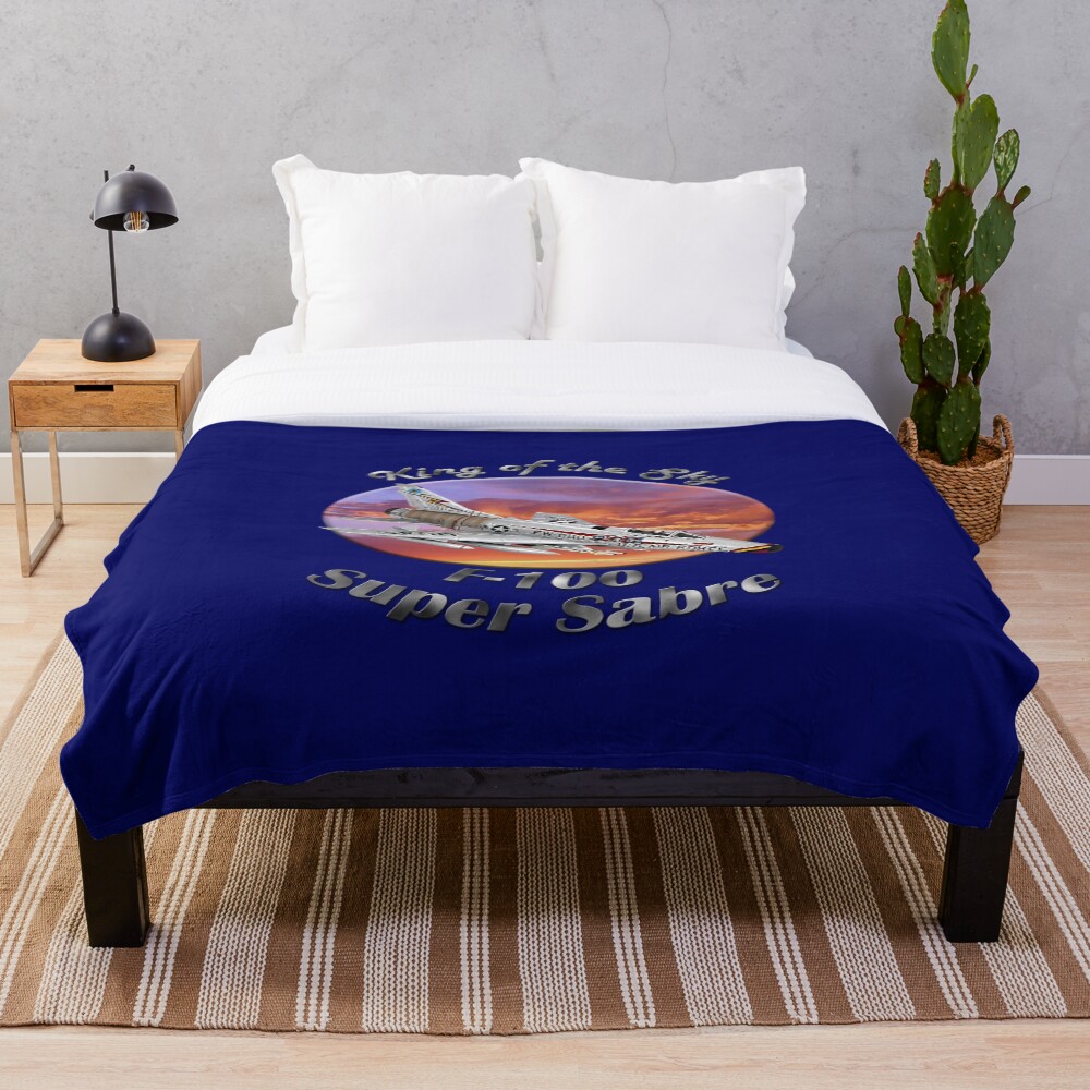F-100 Super Sabre King Of The Sky Throw Blanket