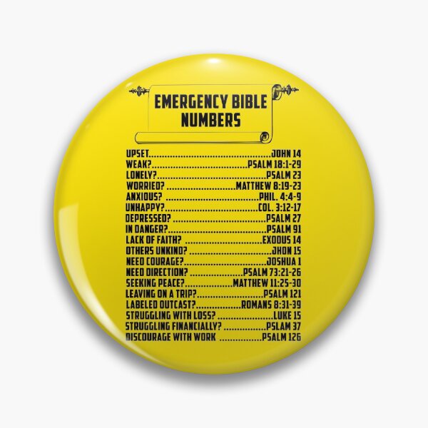 Item preview, Emergency Bible Numbers designed and sold by Exploring Religions Gift Shop.