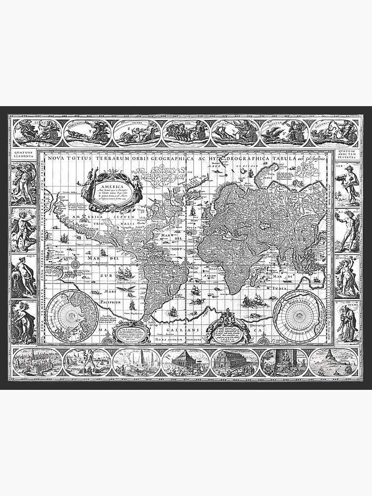 Lámina Fotográfica Mapa Del Mundo Antiguo Cartografía Vintage De Prawny Vintage Redbubble 1559