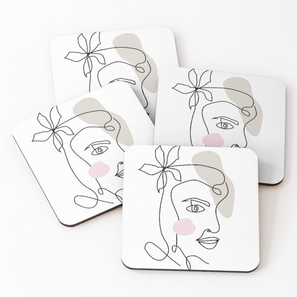 Item preview, Woman Face girl flower drawing abstract pink abstractface oneline onelinedrawing, designed and sold by Queengood.