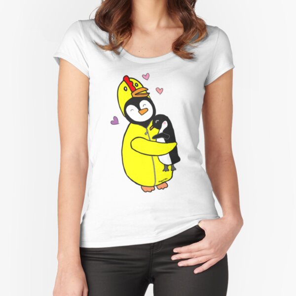 Penguin Hugs Fitted Scoop T-Shirt