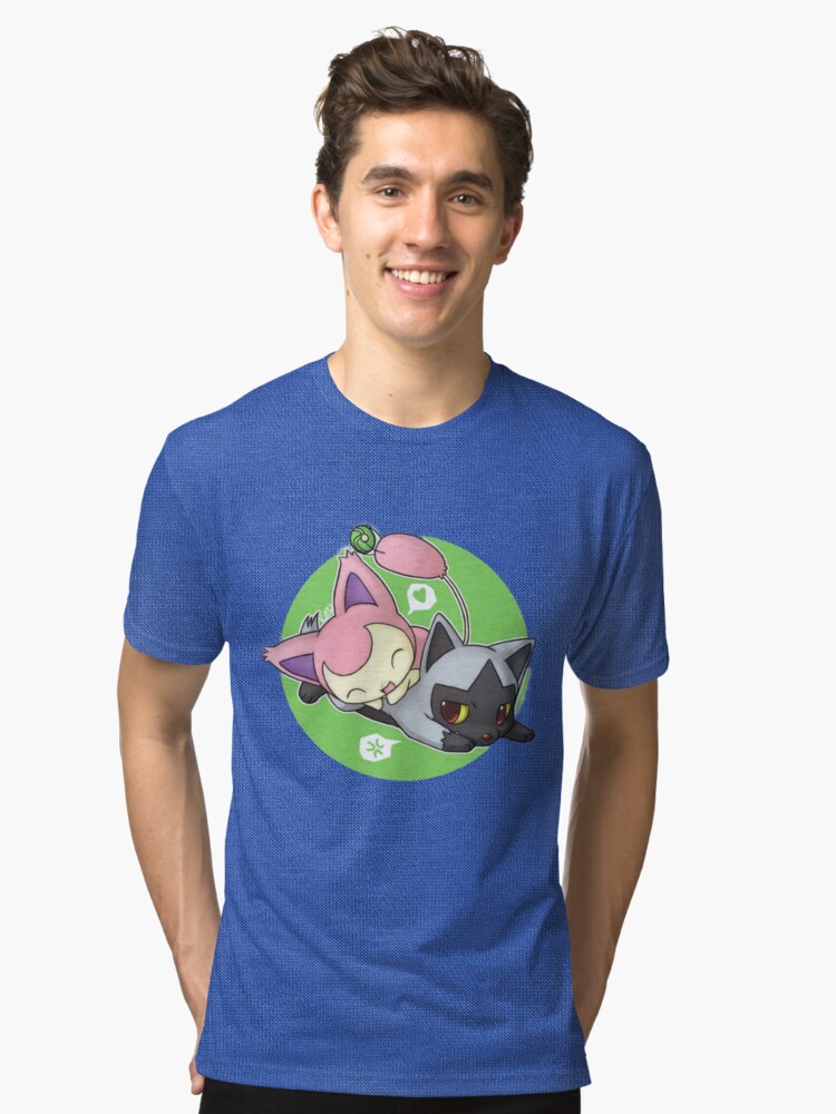 skitty and poochyena tri blend t shirt by poke monsters