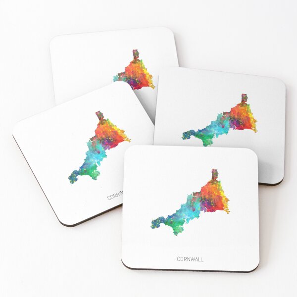 Item preview, Cornwall Watercolor Map designed and sold by ArtPrints.