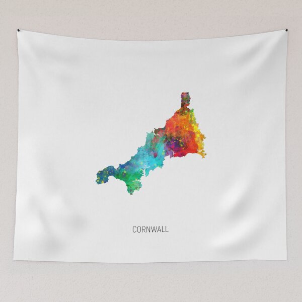 Item preview, Cornwall Watercolor Map designed and sold by ArtPrints.