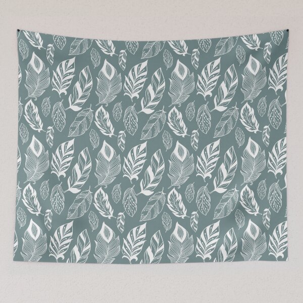 Item preview, Aegean Teal Feather Pattern | Aegean Teal 2021 Color of the Year designed and sold by thelustrous.