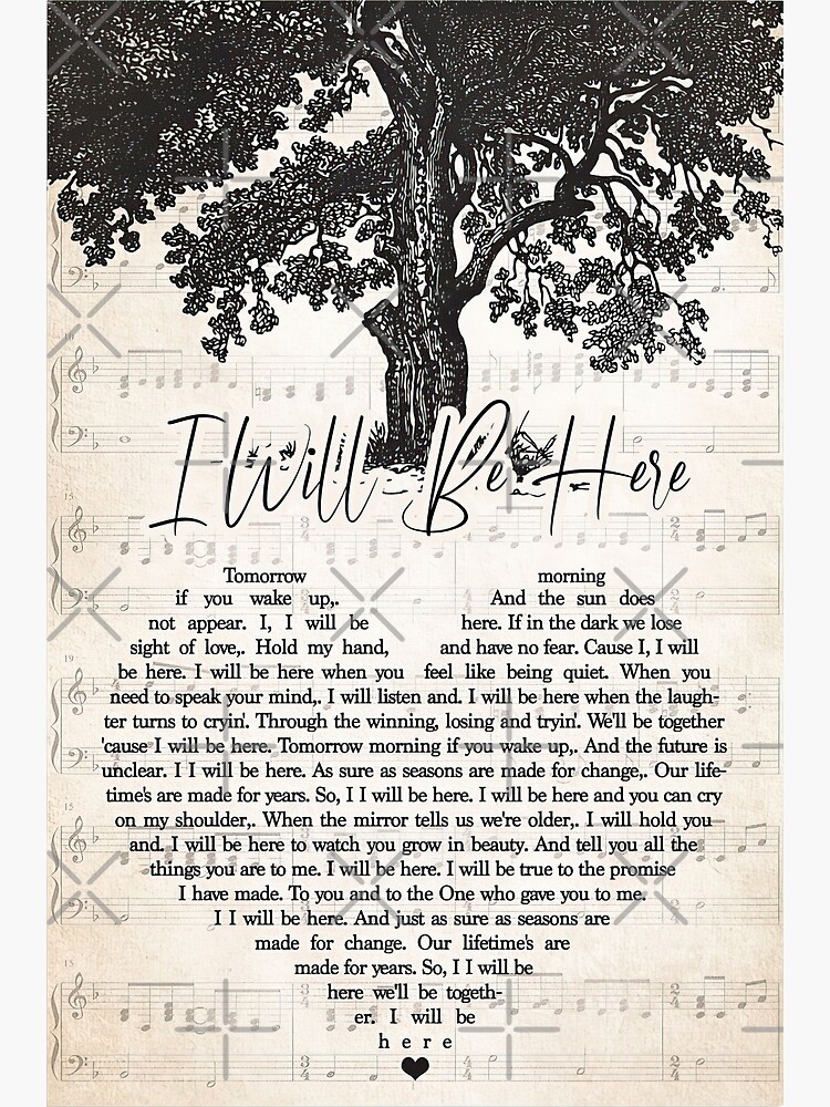 "I Will Be Here Lyrics - Steven Curtis Chapman Tree Wall Art" Canvas