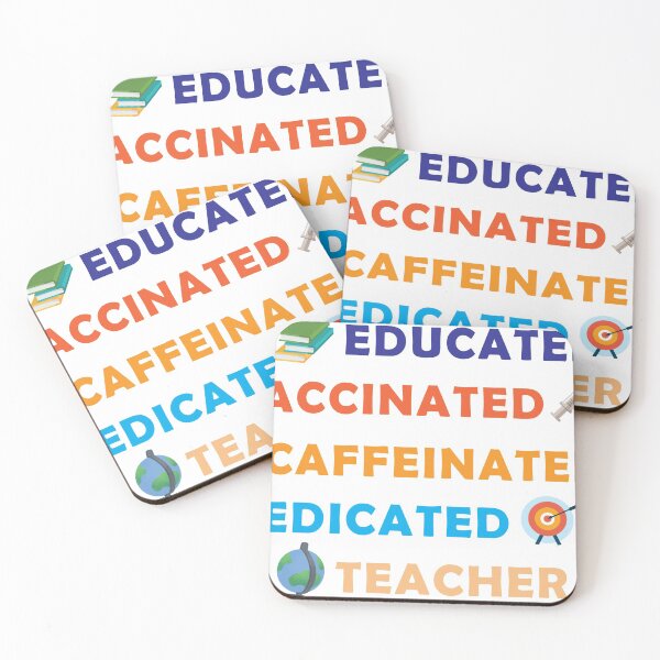 Item preview, Educated Vaccinated Caffeinated Dedicated Teacher designed and sold by fahadabu.