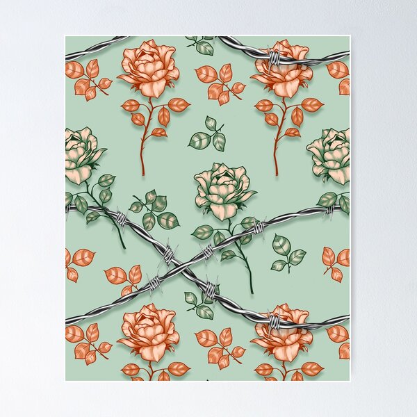 Barbed Wire Roses Posters for Sale | Redbubble