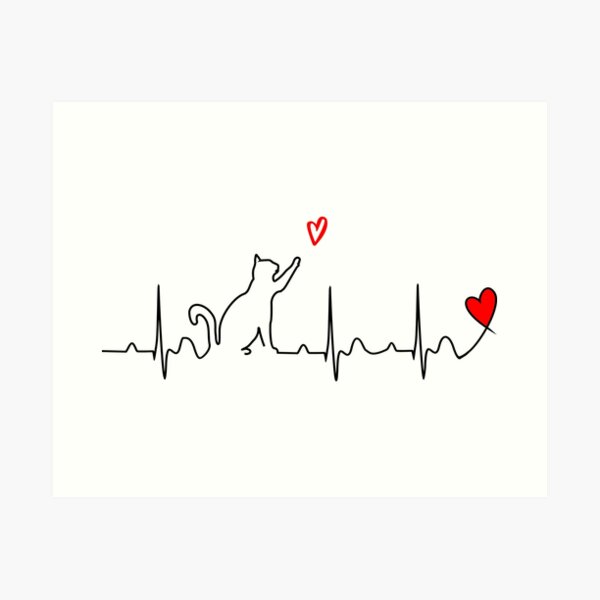 Feline heartbeat Art Print