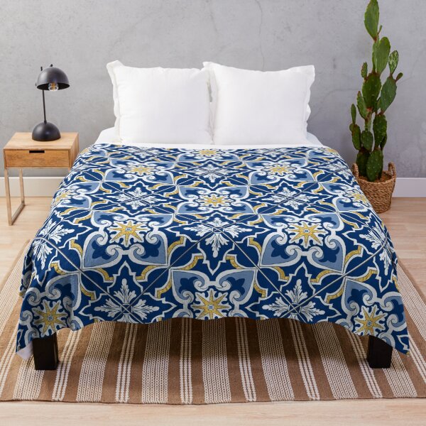 Item preview, Coimbra Azulejo Tile Pattern // Blue & Gold designed and sold by creativebakergb.