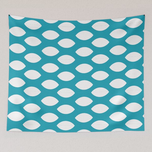 Item preview, Turquoise background white art deco pattern designed and sold by Brontorino.
