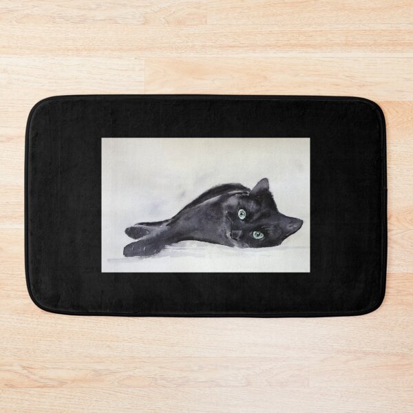 Item preview, Black cat with green eyes designed and sold by joelle Guillaume.