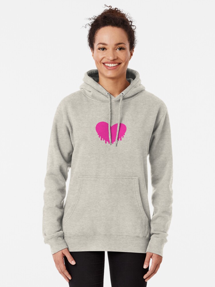 Drippy pink heart Pullover Hoodie