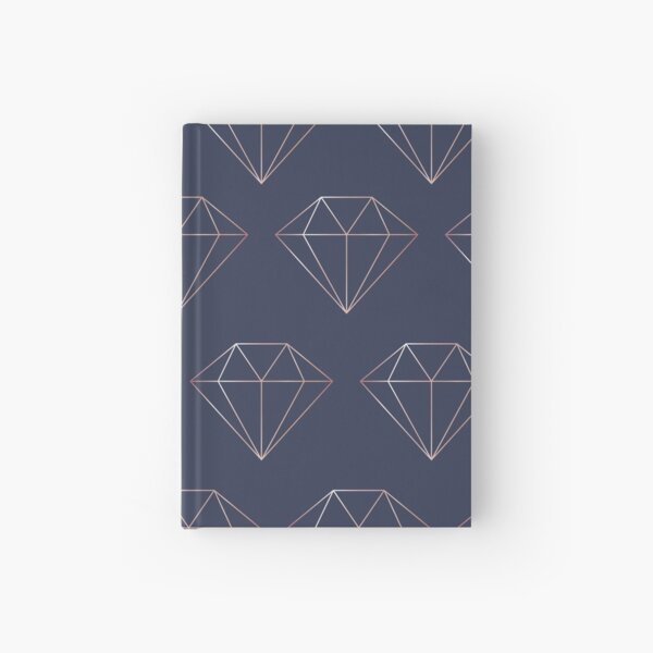 Navy and Rose Gold Diamonds Hardcover Journal