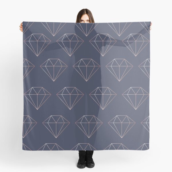 Navy and Rose Gold Diamonds Scarf