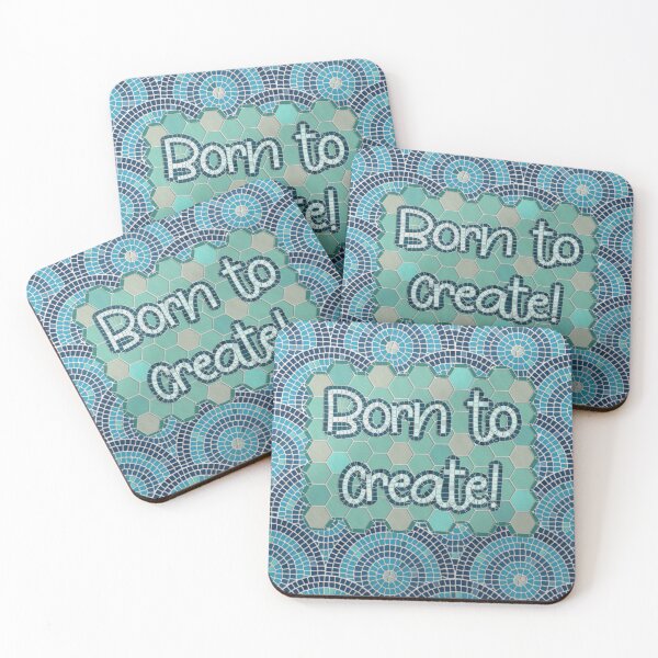 Item preview, Born to Create Mosaic Art // Blue Tiled Pattern designed and sold by creativebakergb.
