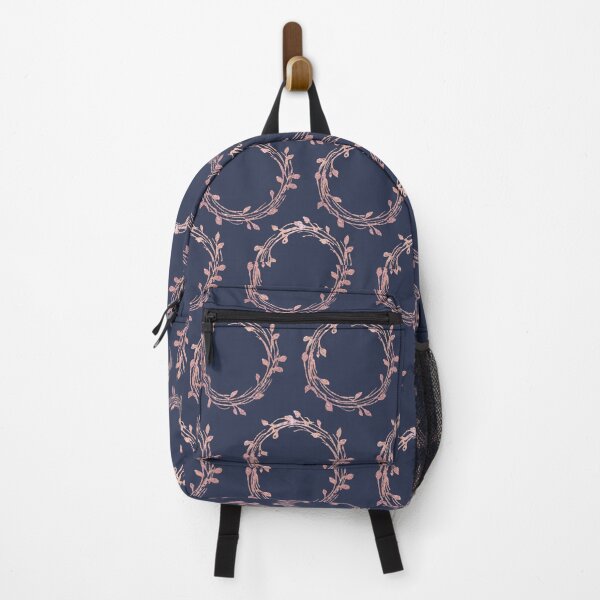 Navy and Rose Gold Wreaths Backpack