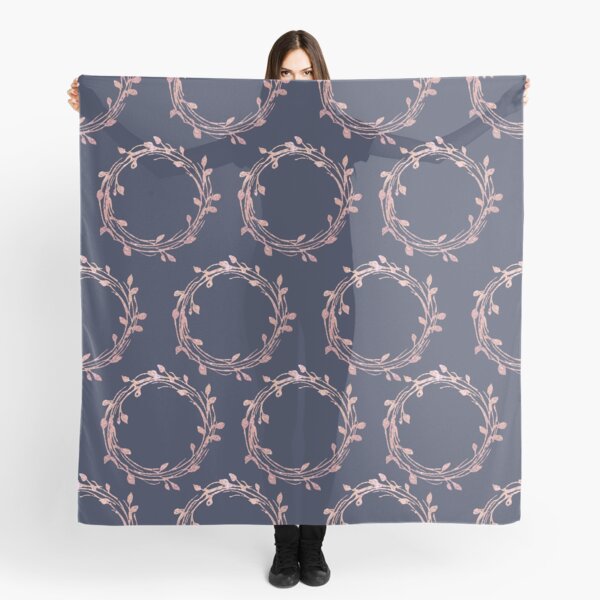Navy and Rose Gold Wreaths Scarf