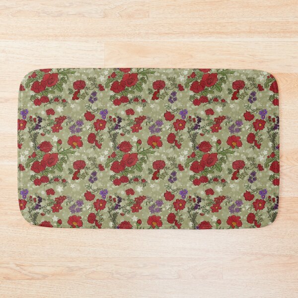 Item preview, Red Cottage Rose on Spring Green Star Background designed and sold by Kristi Duggins.