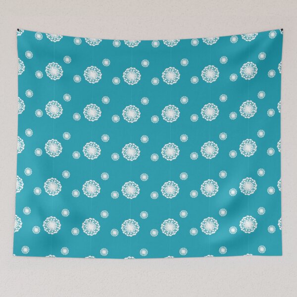 Item preview, Turquoise background white art deco pattern designed and sold by Brontorino.