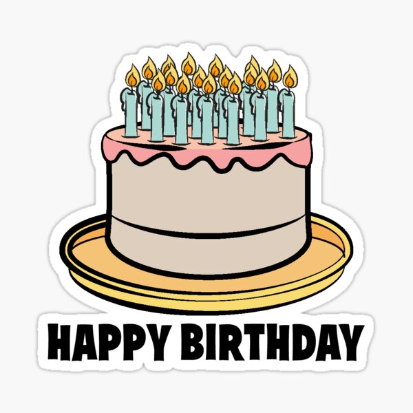 Happy Birthday Cake Sticker