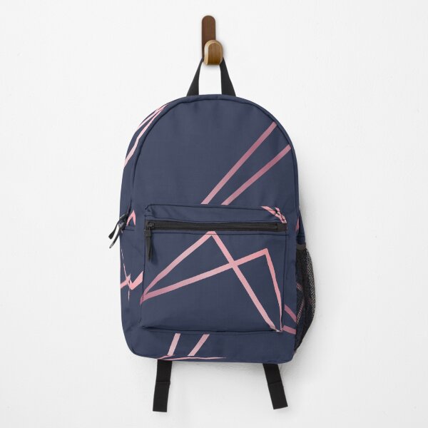 Navy and Rose Gold Geometric Shapes Backpack