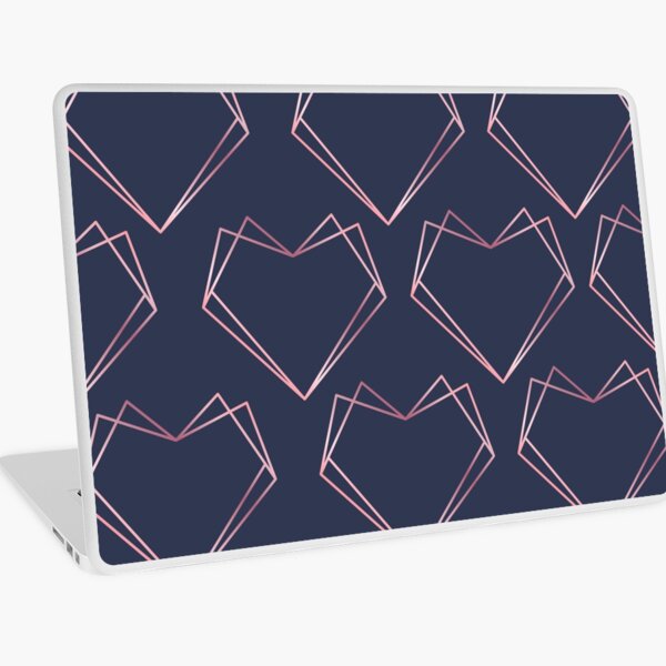 Navy and Rose Gold Geometric Shapes Laptop Skin