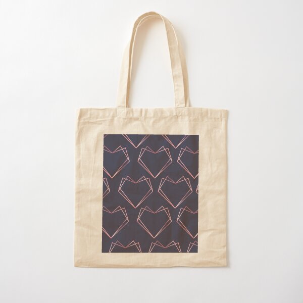 Navy and Rose Gold Geometric Shapes Cotton Tote Bag