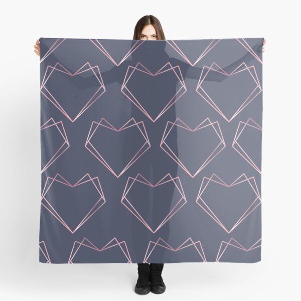 Navy and Rose Gold Geometric Shapes Scarf