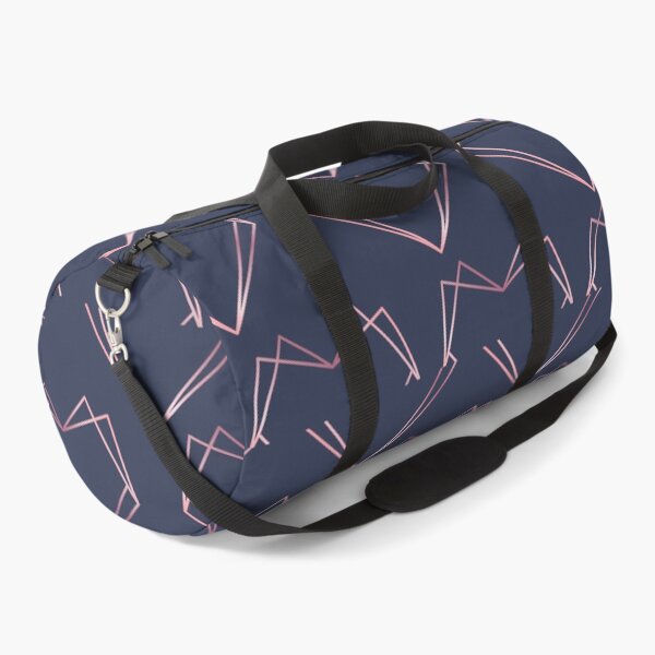 Navy and Rose Gold Geometric Shapes Duffle Bag