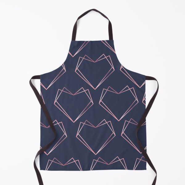 Navy and Rose Gold Geometric Shapes Apron
