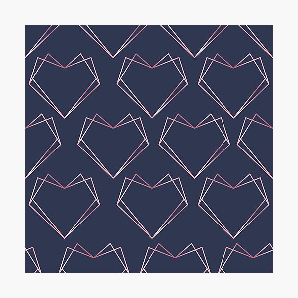 Navy and Rose Gold Geometric Shapes Photographic Print