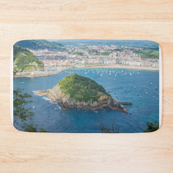 Item preview, Aerial view of San Sebastian, Donostia, Spain on a beautiful summer day designed and sold by anytka.