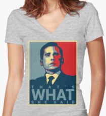 Michael Scott - That's What She Said Women's Fitted V-Neck T-Shirt