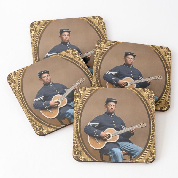 Item preview, Union soldier Edwin Chamberlain with his guitar, ca 1862 designed and sold by Sanna Dullaway.