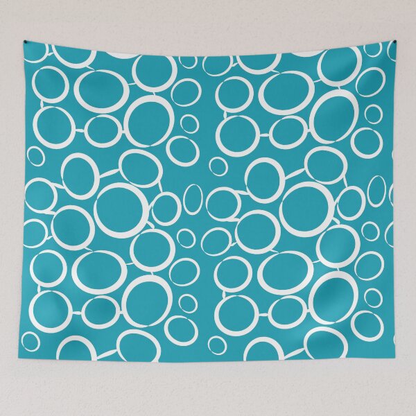 Item preview, Turquoise background white bubble pattern designed and sold by Brontorino.