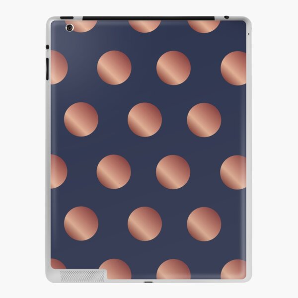 Navy and Rose Gold Polka Dots iPad Skin